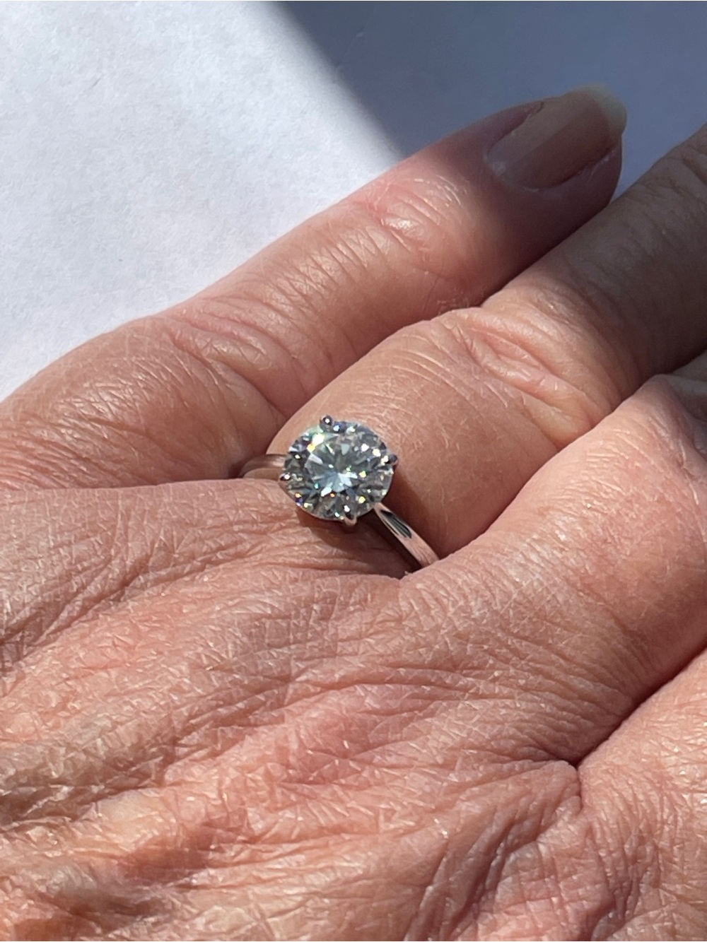 Solitaire Moissanite Sterling Silver 925 Ring Size 6.25